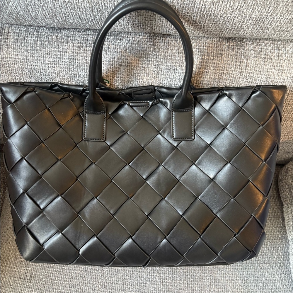 Brand New w/ Tag! Simons Braided Tote – Strong, Chic & Spacious! 🖤 - Picture 7 of 11